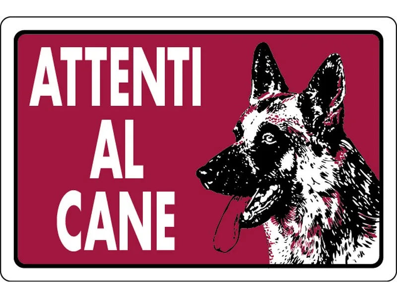 CARTELLO 20X30 ATTENTI AL CANE