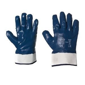 GUANTI NBR BLU DORSO INTERNO RICOPERTO MANICHETTA TELA TG.10