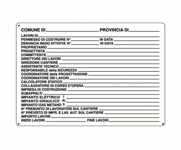 CARTELLO 50X70 CANTIERE CONCESSIONI EDILI
