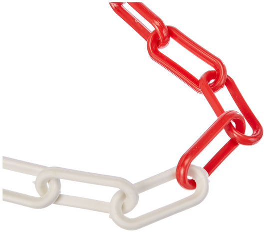 CATENA PLASTICA D.6 MM.24X39 BIANCO/ROSSO MT.25