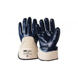 GUANTI NBR BLU DORSO AREATO MANICHETTA TELA TG.10